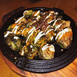 Brussels sprouts sooo good at Tane Vegan Izakaya in Honolulu