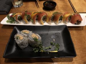 Spicy Tofuna and Kailua roll 😋 at Tane Vegan Izakaya in Honolulu