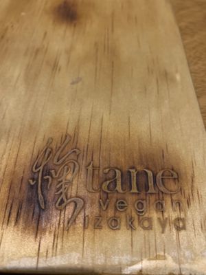 Menu cover at Tane Vegan Izakaya in Honolulu