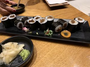 Gobo and Kampio roll at Tane Vegan Izakaya in Honolulu