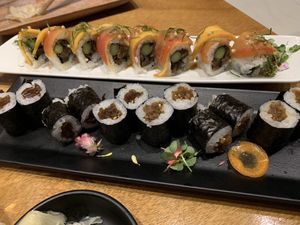 Rainbow roll on the back at Tane Vegan Izakaya in Honolulu