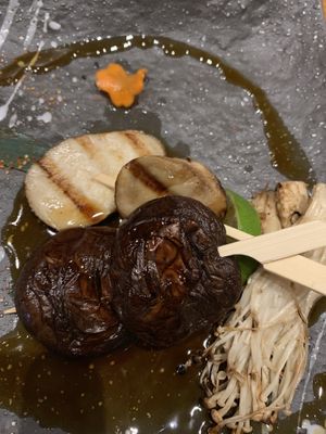 Assorted mushrooms at Tane Vegan Izakaya in Honolulu