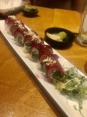 Beetroot sushi at Tane Vegan Izakaya in Honolulu