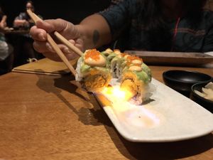 The sunset roll at Tane Vegan Izakaya in Honolulu