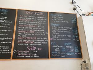 Menu at Veg Out Time in South Yarra