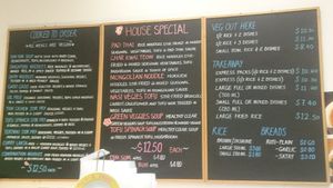 menu at Veg Out Time in South Yarra