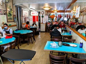 Inside of Lucky Creation (facing back) at Lucky Creation Vegetarian in San Francisco