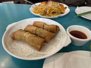 Spring rolls  at Lucky Creation Vegetarian in San Francisco