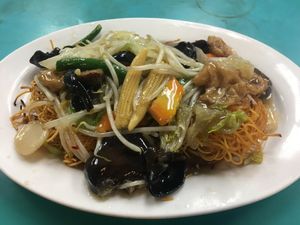 Lucky Creation Chow Mein at Lucky Creation Vegetarian in San Francisco