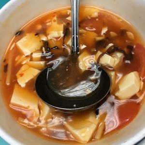 Hot and sour soup at Lucky Creation Vegetarian in San Francisco