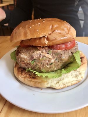 Vegan burger  at Ginger Home in Sapa