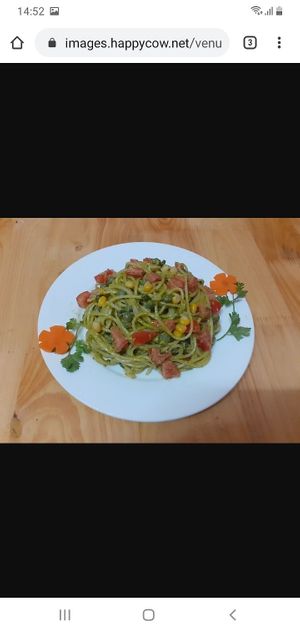 Vegan spaghetti with avocado sauce at Ginger Home in Sapa