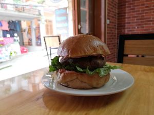 It's majesty the vegan burger at Ginger Home in Sapa
