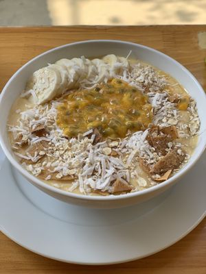 Mango pineapple smoothie bowl at Ginger Home in Sapa