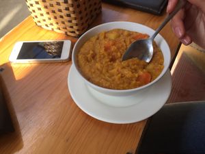 Green pea curry at Ginger Home in Sapa