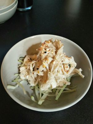 New dish shredded chicken. at Maruyama 丸山精进料理 in Shanghai