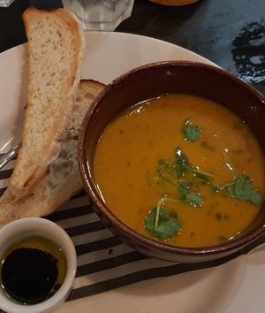 Carrot soup (a bit plain) at The Fox in Harpenden