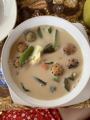 Red curry with tofu balls at Potato Cafe & Kitchen in Koh Lanta