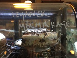 Mocha cake at Storm B Café in Copenhagen