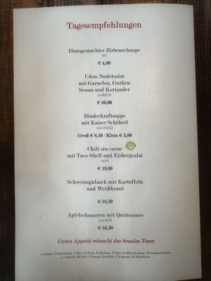 Tagesempfehlungen  at Seealm Hög in Serfaus