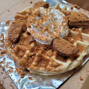 Biscoff Bomb Waffle Special at The Secret Garden in Dorchester