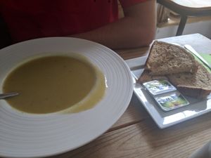 Leek & potato soup of the day at The Secret Garden in Dorchester
