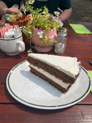 Incredible vegan carrot cake at The Secret Garden in Dorchester