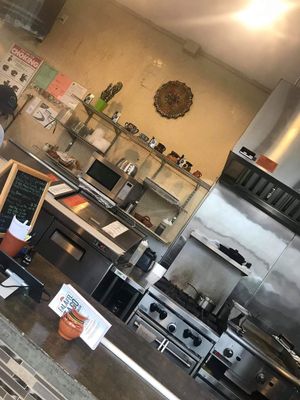 Some of the kitchen at Falafel Taco in Pleasantville