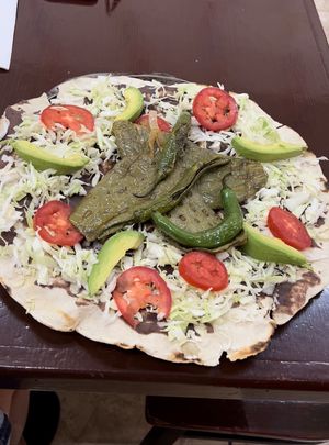 Tlayuda  at El Charrito Market in Gilroy