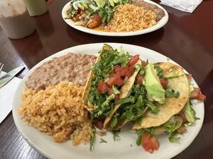 Potato tacos vegan  at El Charrito Market in Gilroy