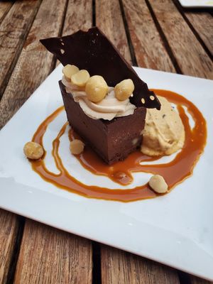 Macadamia Chocolate Torte (GF) at Millennium in Oakland