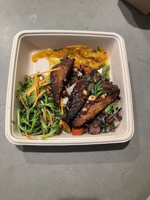 Coconut and peanut glazed Tempeh  at Millennium in Oakland