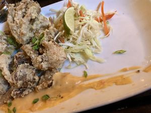 Coriander and Arborio Crusted Oyster Mushrooms  at Millennium in Oakland