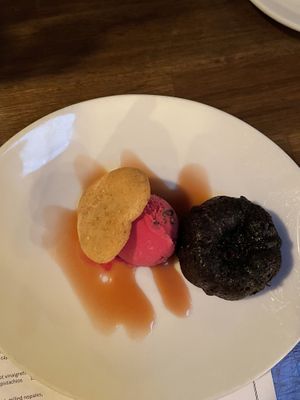 Molten chocolate cake  at Millennium in Oakland