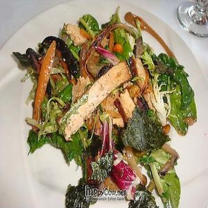 spinach salad with tea smoked tofu at Millennium in Oakland