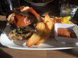 The burger - soooooo good!!!   at Millennium in Oakland