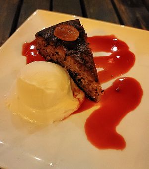 Hibiscus Olive Oil Cake at Millennium in Oakland