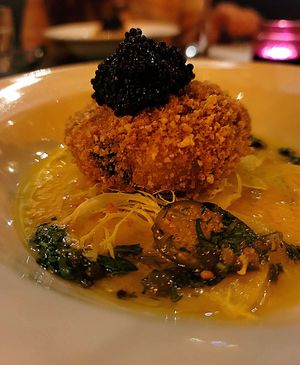 Panko Crusted Hearts of Palm Cake (GF) at Millennium in Oakland