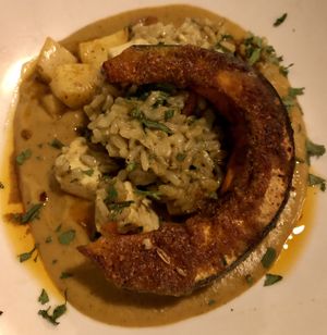 Kabocha squash risotto   at Millennium in Oakland