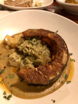 Kabocha with tofu  at Millennium in Oakland