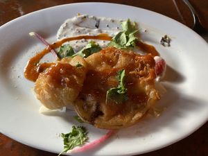 Fried green tomatoes  at Millennium in Oakland
