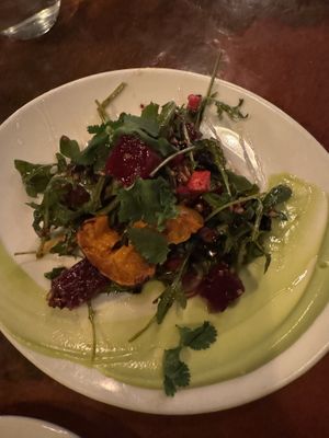 Roasted beet salad #Veganuary at Millennium in Oakland