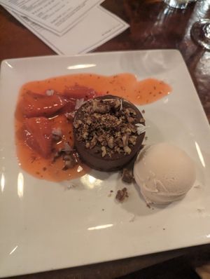 Chocolate tart at Millennium in Oakland