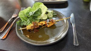 Coconut & Turmeric Glazed Tofu Skewers  at Millennium in Oakland