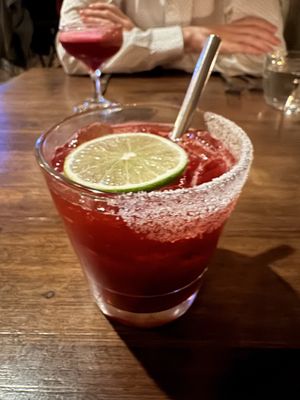BlackBerry Basil Margarita - alcoholic signature cocktail. Yummy, sweet Margarita that was a good take on a classic.   at Millennium in Oakland