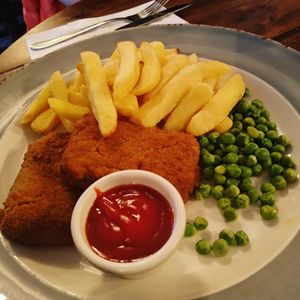 Vegan fishless fillets at High Park in Huddersfield