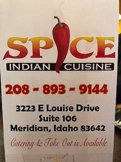 Phone number and Address at Spice Indian Cuisine in Meridian