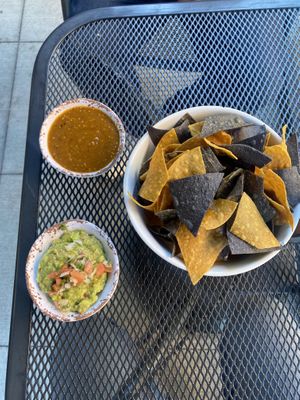 Chips, salsa, guac. Really enjoyed the guac  at Bang Bang Kitchen in Seattle