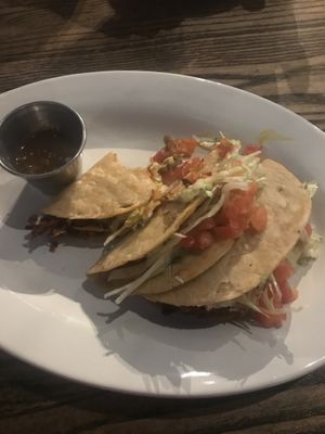 Vegan jackfruit tacos for $1.50 each on taco Tuesday!!! at Bang Bang Kitchen in Seattle