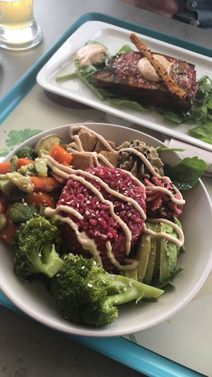 Buddhabowl and parmigana at Healthy Be Good in Gran Canaria